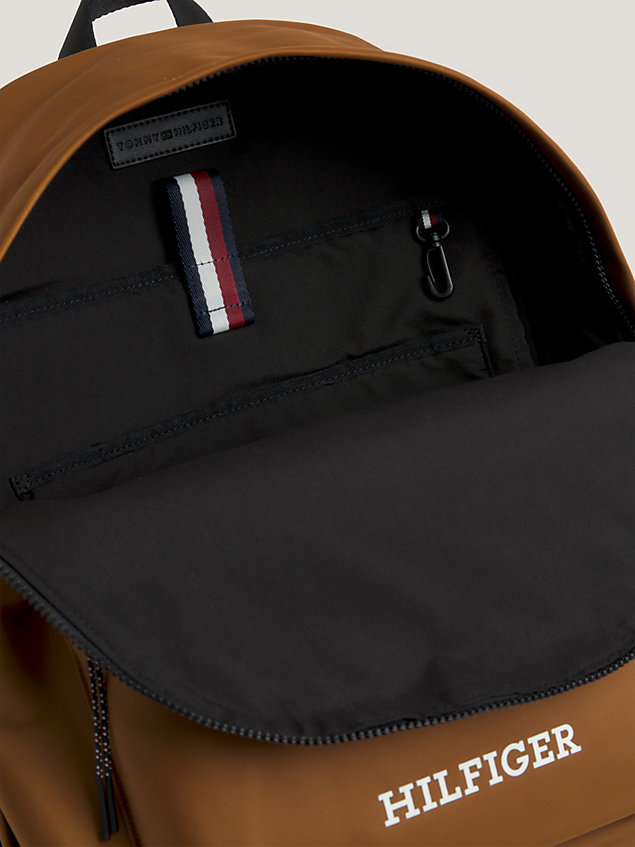 brown hilfiger monotype dome backpack for men tommy hilfiger