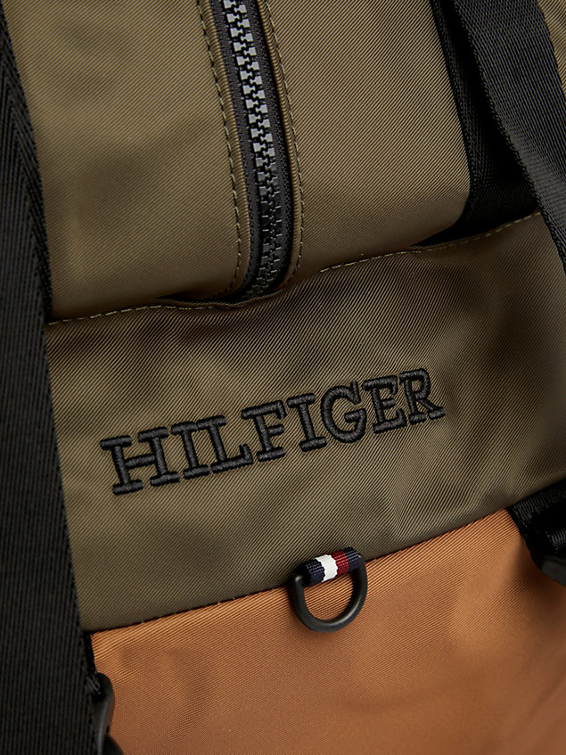 black colour-blocked fast release clip backpack for men tommy hilfiger