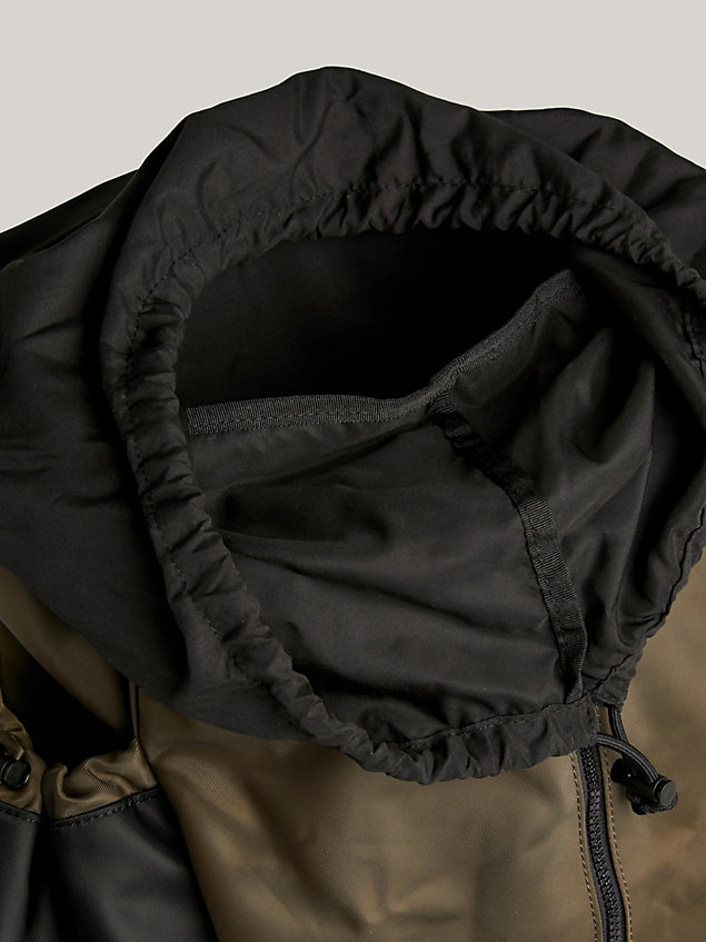 black colour-blocked fast release clip backpack for men tommy hilfiger