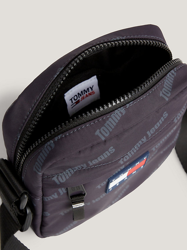 black exclusive recycled small reporter bag for men tommy jeans