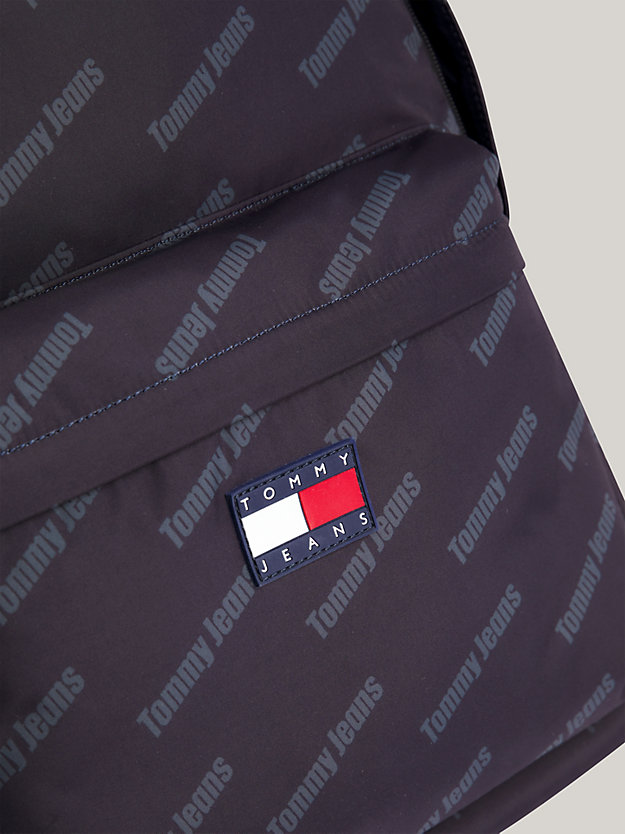 schwarz exclusive recycling-rucksack mit logo-print für herren - tommy jeans