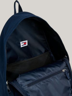 blue heritage logo stripe small backpack for men tommy jeans