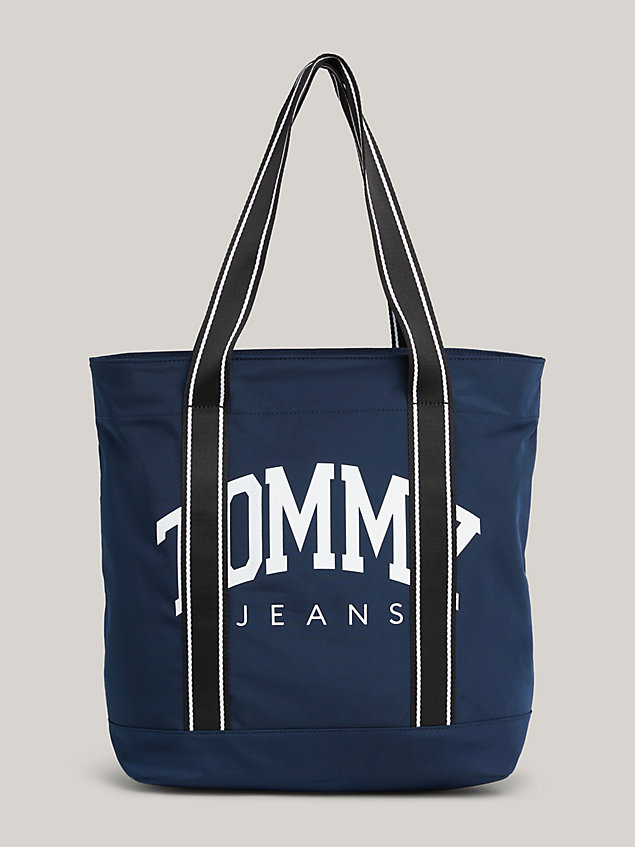blue prep logo small tote for men tommy jeans