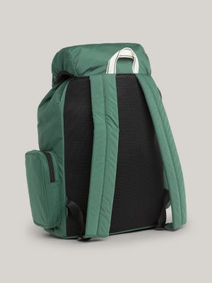 green prep rucksack mit logo-klappe für herren - tommy jeans