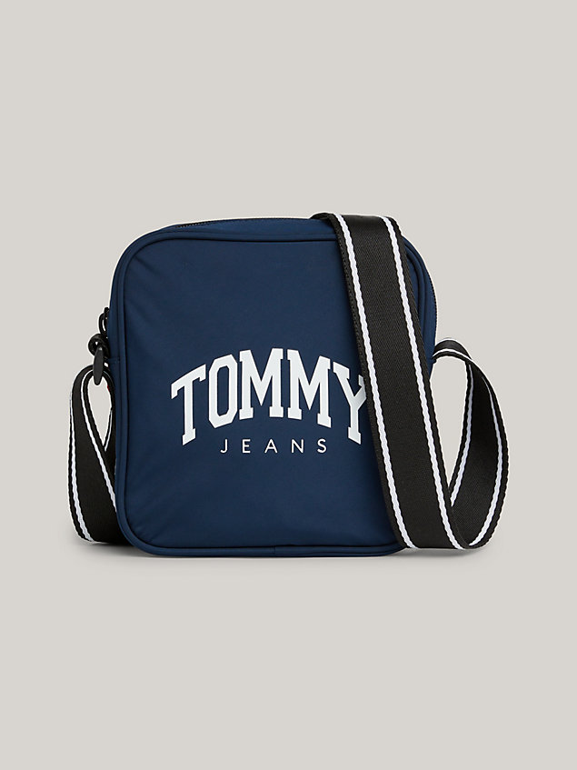 blue prep reportertasche mit logo für herren - tommy jeans