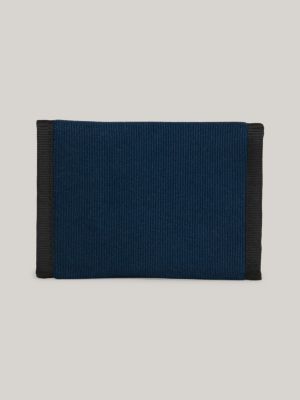 blue heritage trifold-brieftasche mit aufhängekette für herren - tommy jeans