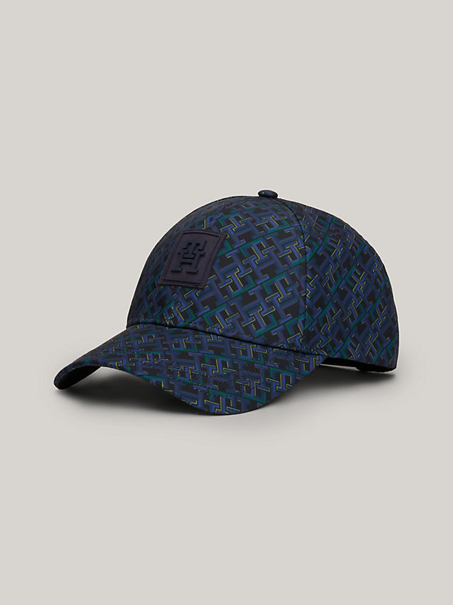 cappello th monogram con sei sezioni blue da uomini tommy hilfiger