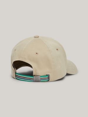 beige 5-panel-cap mit th-monogramm und wappen für herren - tommy hilfiger