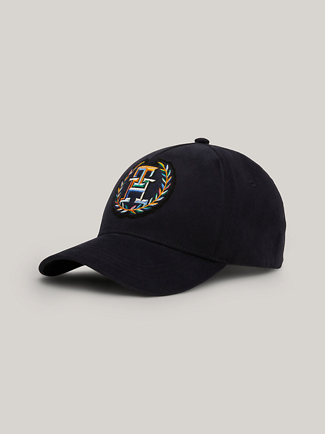 blue czapka z daszkiem th monogram z emblematem dla mężczyźni - tommy hilfiger