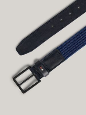 Ceinture en toile a drapeau en email Bleu Tommy Hilfiger