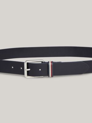 blue casual leather square buckle belt for men tommy hilfiger