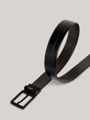 Denton Leather Reversible Belt, Black