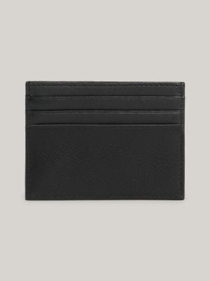 porta carte di credito premium in pelle black da uomini tommy hilfiger