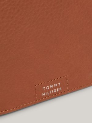 brown premium leather bifold credit card holder for men tommy hilfiger