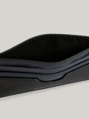 Leather Logo Credit Card Holder | Black | Tommy Hilfiger 