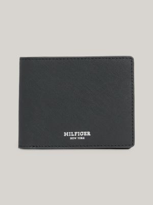 TH Monogram Leather Small Credit Card Wallet, Black