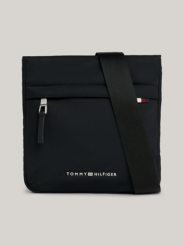 black signature small crossover bag for men tommy hilfiger