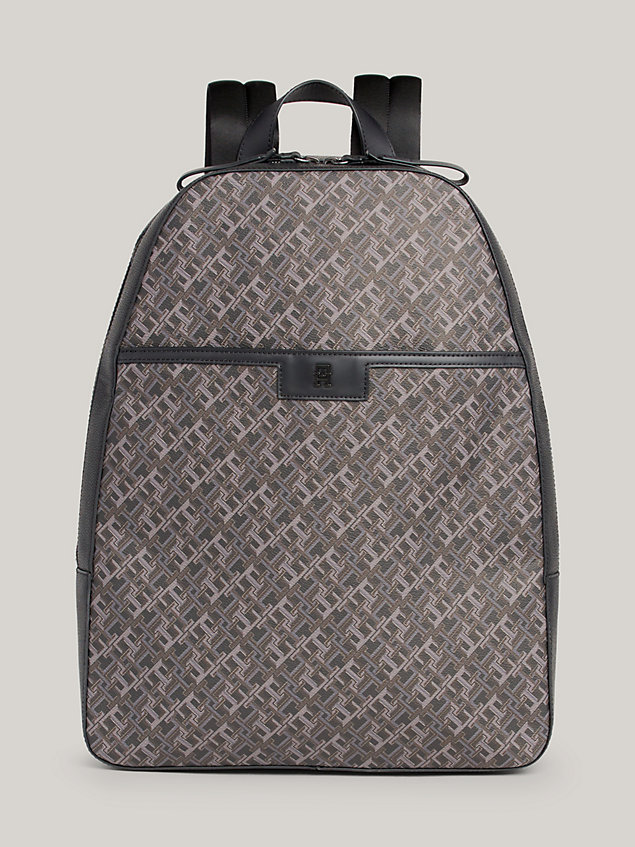 black th monogram dome backpack for men tommy hilfiger