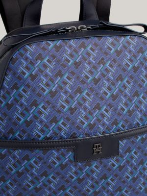 blue th monogram dome backpack for men tommy hilfiger