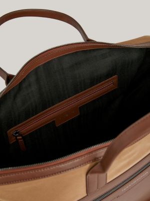 Classics Canvas Leather Trim Duffel Bag Brown Tommy Hilfiger