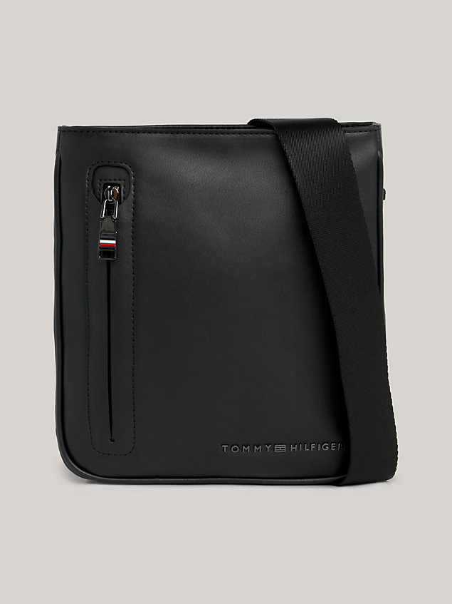 black th modern logo small crossover bag for men tommy hilfiger