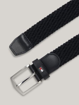 Denton Stripe Braided Belt, Blue