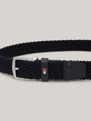 Tommy Hilfiger Denton Braided Design Stretch Belt, Blue