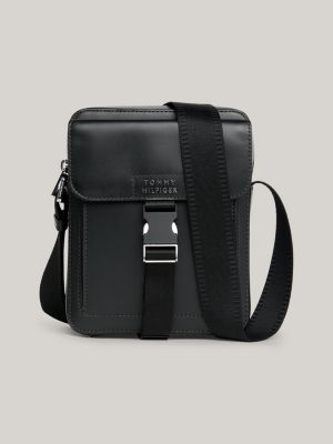 Leather Small Reporter Bag | Black | Tommy Hilfiger