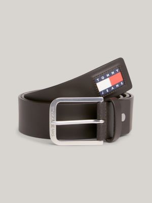 Denton Flag Logo Leather Belt, Brown