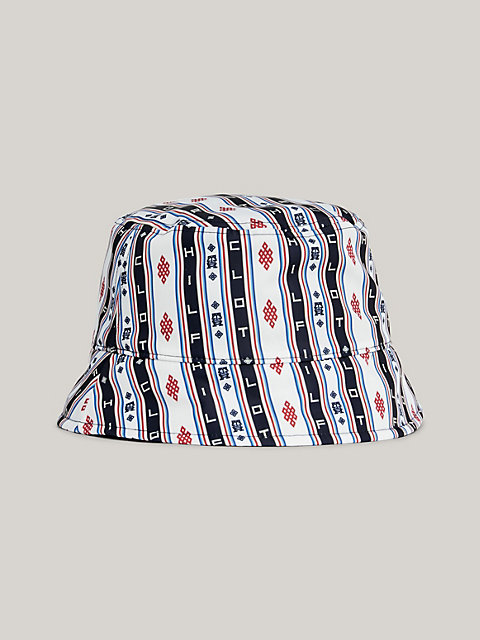 blue tommy x clot reversible stripe bucket hat for men tommy hilfiger