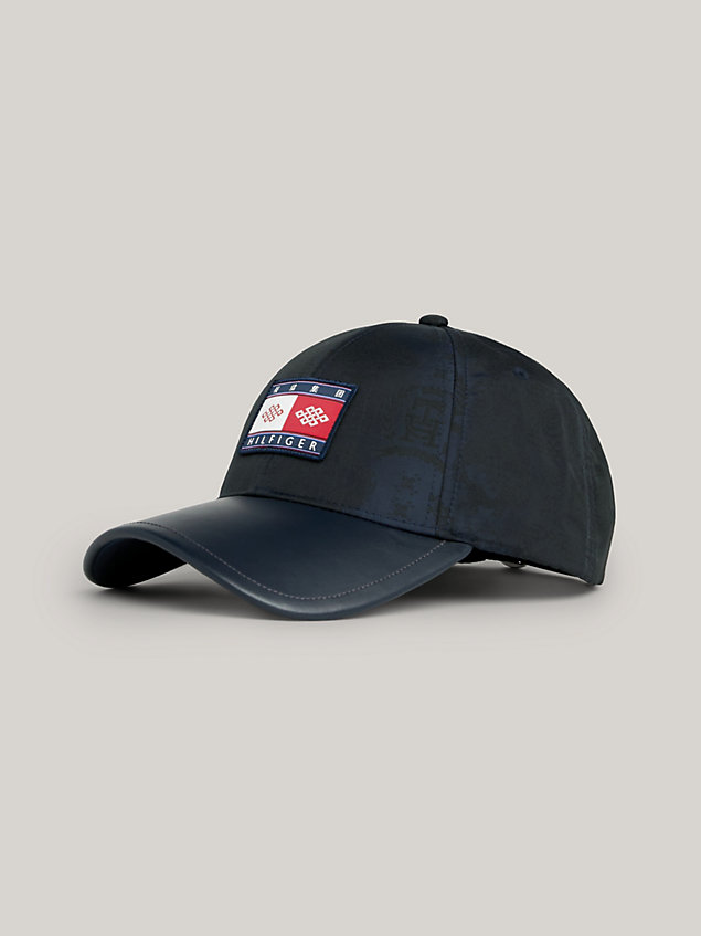 blue tommy x clot baseball-cap mit logo und jacquard für herren - tommy hilfiger