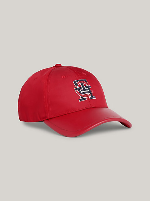 red czapka z daszkiem z logo tommy × clot dla mężczyźni - tommy hilfiger