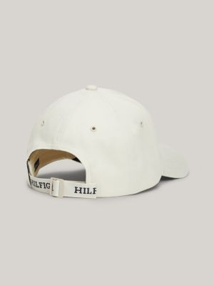 casquette à six panneaux et motif logo beige pour hommes tommy hilfiger