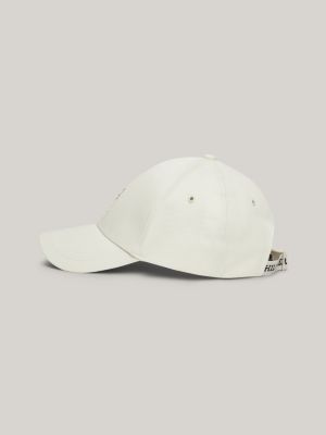 casquette à six panneaux et motif logo beige pour hommes tommy hilfiger