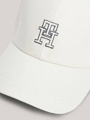 casquette à six panneaux et motif logo beige pour hommes tommy hilfiger