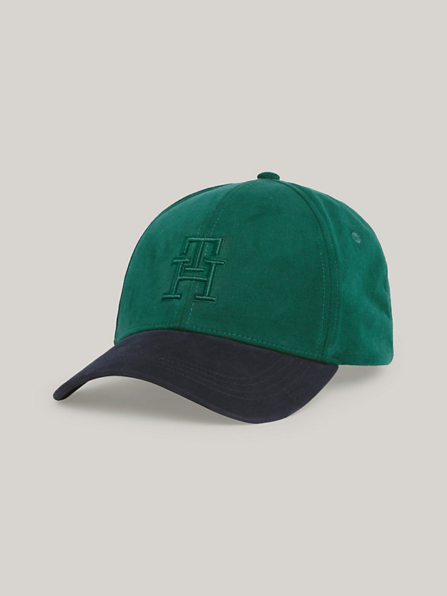 green th monogram brushed six-panel cap for men tommy hilfiger