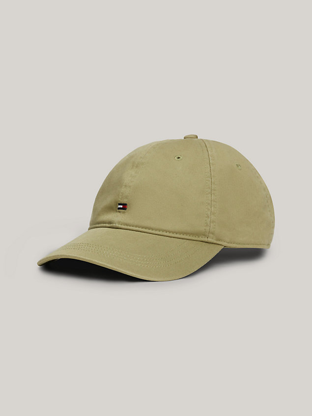 green czapka z daszkiem o 6-panelowej konstrukcji dla mężczyźni - tommy hilfiger