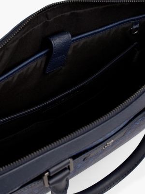 TH Monogram Textured Laptop Bag | Blue | Tommy Hilfiger