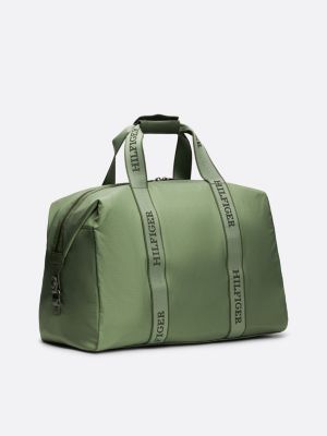 green logo webbing medium duffel bag for men tommy hilfiger