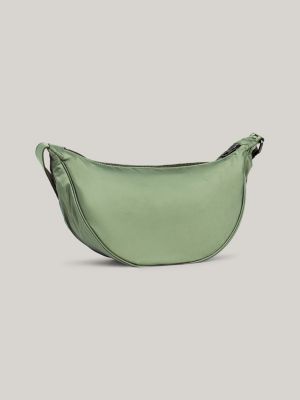 green kleine logo-crossbody-tasche in halbmondform für herren - tommy hilfiger