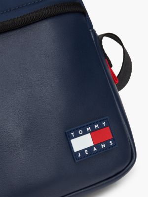 sac reporter à badge bleu pour hommes tommy jeans