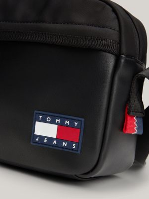 borsa a tracolla con logo gommato nero da uomini tommy jeans