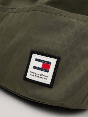 borsa a tracolla con logo e cordoncini verde da uomini tommy jeans