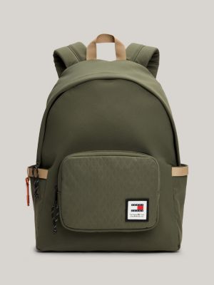 green diamond quilted pocket dome backpack for men tommy jeans