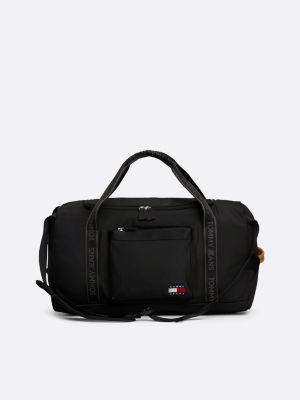 black essential 2-in-1 duffel bag for men tommy jeans