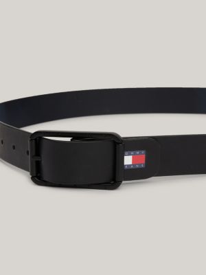 schwarz wendegürtel aus leder für herren - tommy jeans