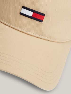 gorra de béisbol trucker con logo alargado beige de hombres tommy jeans