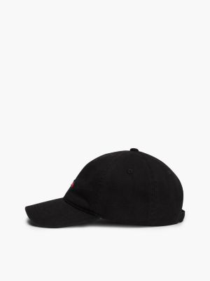 black elongated flag denim baseball cap for men tommy jeans