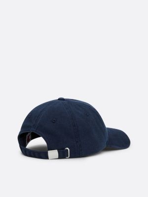 blue elongated flag denim baseball cap for men tommy jeans