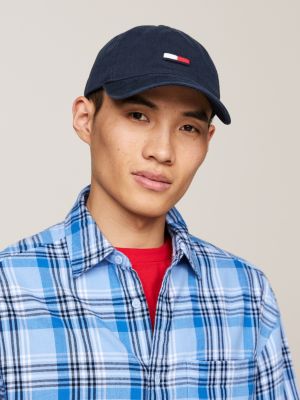 blue elongated flag denim baseball cap for men tommy jeans